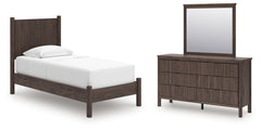 Hoover Furniture Outlet - Ashley Furniture - Pamytta Twin Panel Platform Bed, Dresser and Mirror - Twin Panel Platform Bed, Dresser and Mirror - PCB2614B3