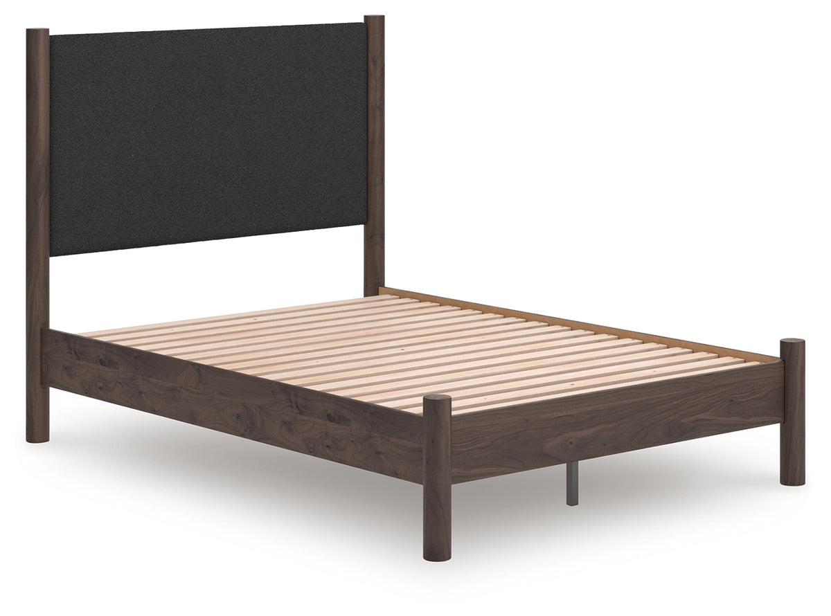 Hoover Furniture Outlet - Ashley Furniture - Pamytta Full Upholstered Panel Platform Bed - Full Upholstered Panel Platform Bed / Brown - PCB2614B10