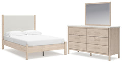 Hoover Furniture Outlet - Ashley Furniture - Cadmori Full Upholstered Panel Bed, Dresser and Mirror - Full Upholstered Panel Bed, Dresser and Mirror - B2615B9