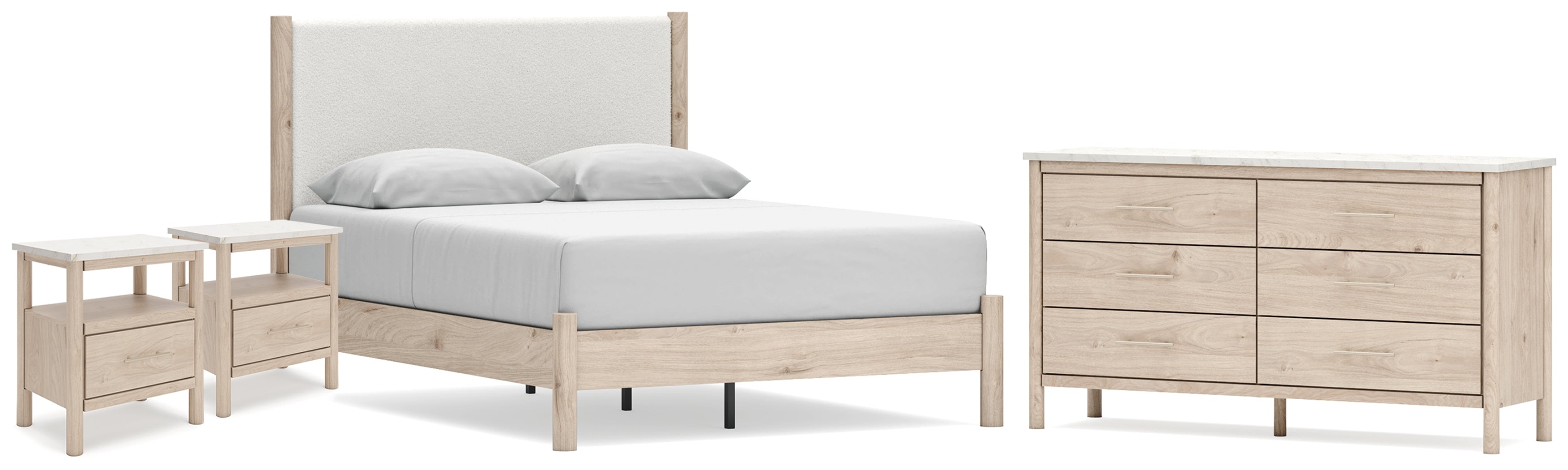 Hoover Furniture Outlet - Ashley Furniture - Cadmori Queen Panel Bed, Dresser and 2 Nightstands - Queen Panel Bed, Dresser and 2 Nightstands - B2615B25