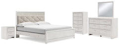 Hoover Furniture Outlet - Ashley Furniture - Altyra King Panel Bed, Dresser, Mirror, Chest and Nightstand - King Panel Bed, Dresser, Mirror, Chest and Nightstand - B2640B59