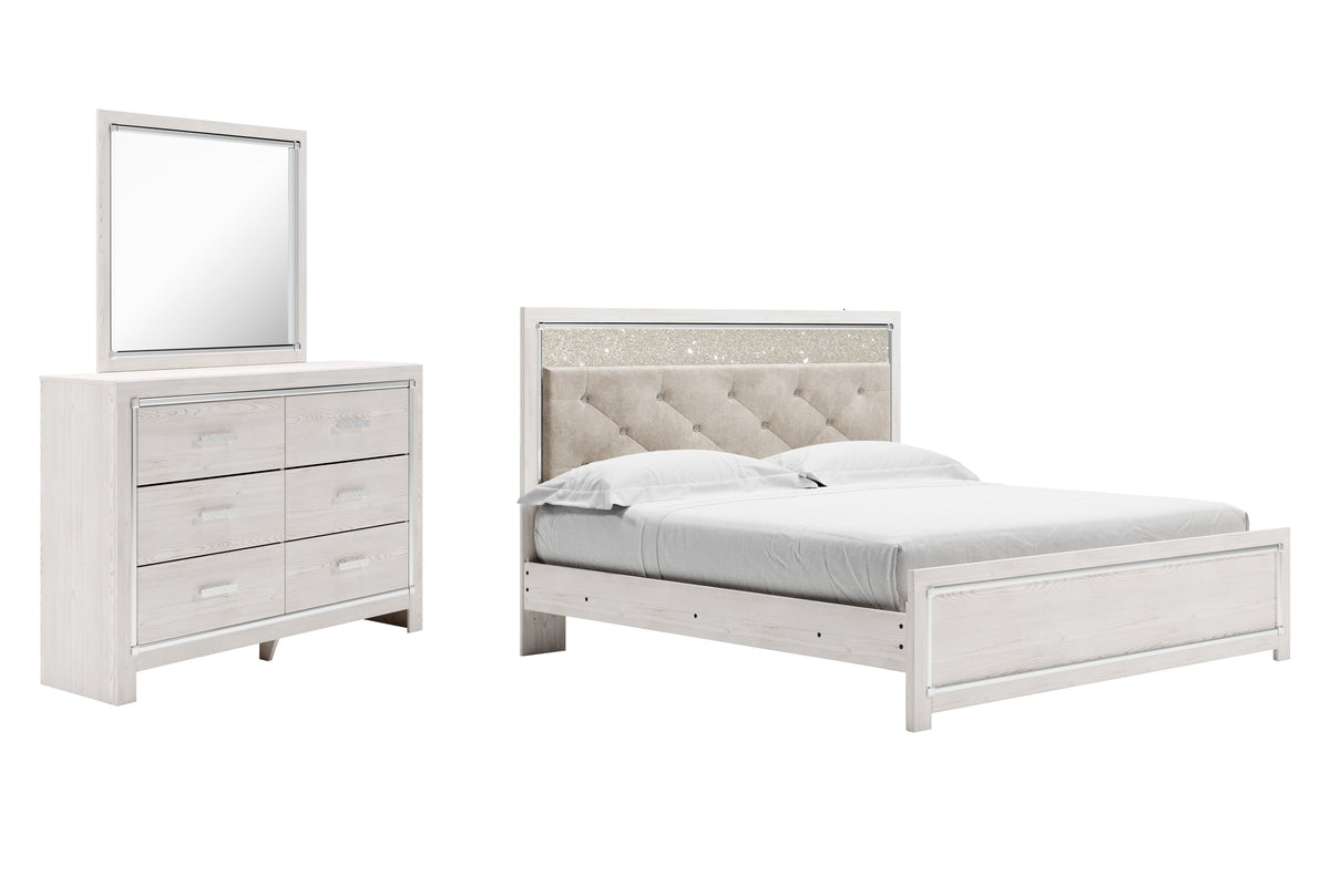 Hoover Furniture Outlet - Ashley Furniture - Altyra King Panel Bed, Dresser and Mirror - King Panel Bed, Dresser and Mirror - B2640B57