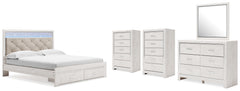 Hoover Furniture Outlet - Ashley Furniture - Altyra King Storage Bed, Dresser, Mirror and 2 Chests - King Storage Bed, Dresser, Mirror and 2 Chests - B2640B45