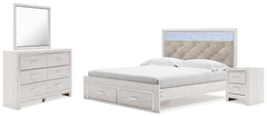 Hoover Furniture Outlet - Ashley Furniture - Altyra King Upholstered Panel Storage Bed, Dresser, Mirror and Nightstand - King Upholstered Panel Storage Bed, Dresser, Mirror and Nightstand - B2640B32