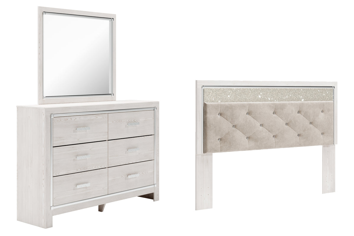 Hoover Furniture Outlet - Ashley Furniture - Altyra King Panel Headboard, Dresser and Mirror - King Panel Headboard, Dresser and Mirror - B2640B54