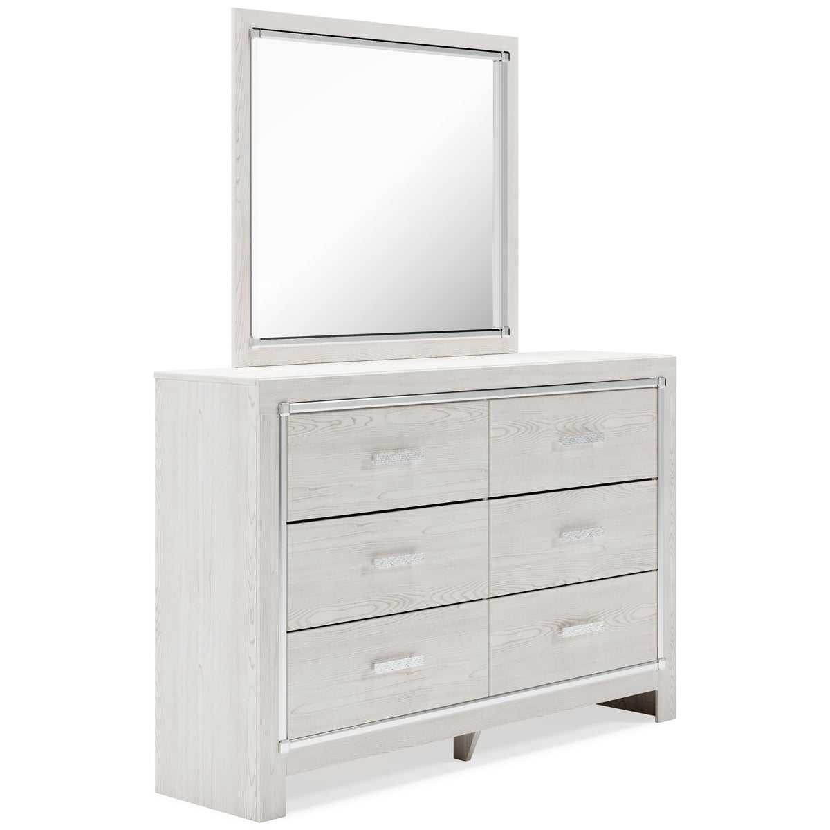Hoover Furniture Outlet - Ashley Furniture - Altyra Queen Upholstered Panel Bed, Dresser, Mirror, Chest and 2 Nightstands - Queen Upholstered Panel Bed, Dresser, Mirror, Chest and 2 Nightstands / White - B2640B36