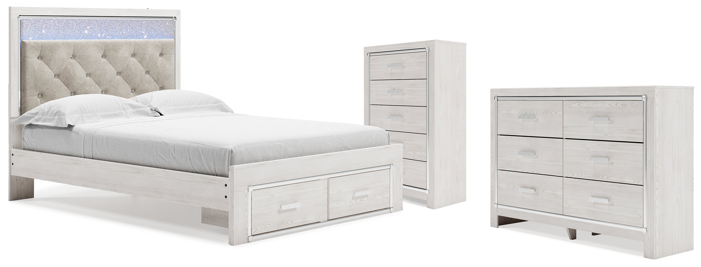 Hoover Furniture Outlet - Ashley Furniture - Altyra Queen Storage Bed, Dresser and Chest - Queen Storage Bed, Dresser and Chest - B2640B64