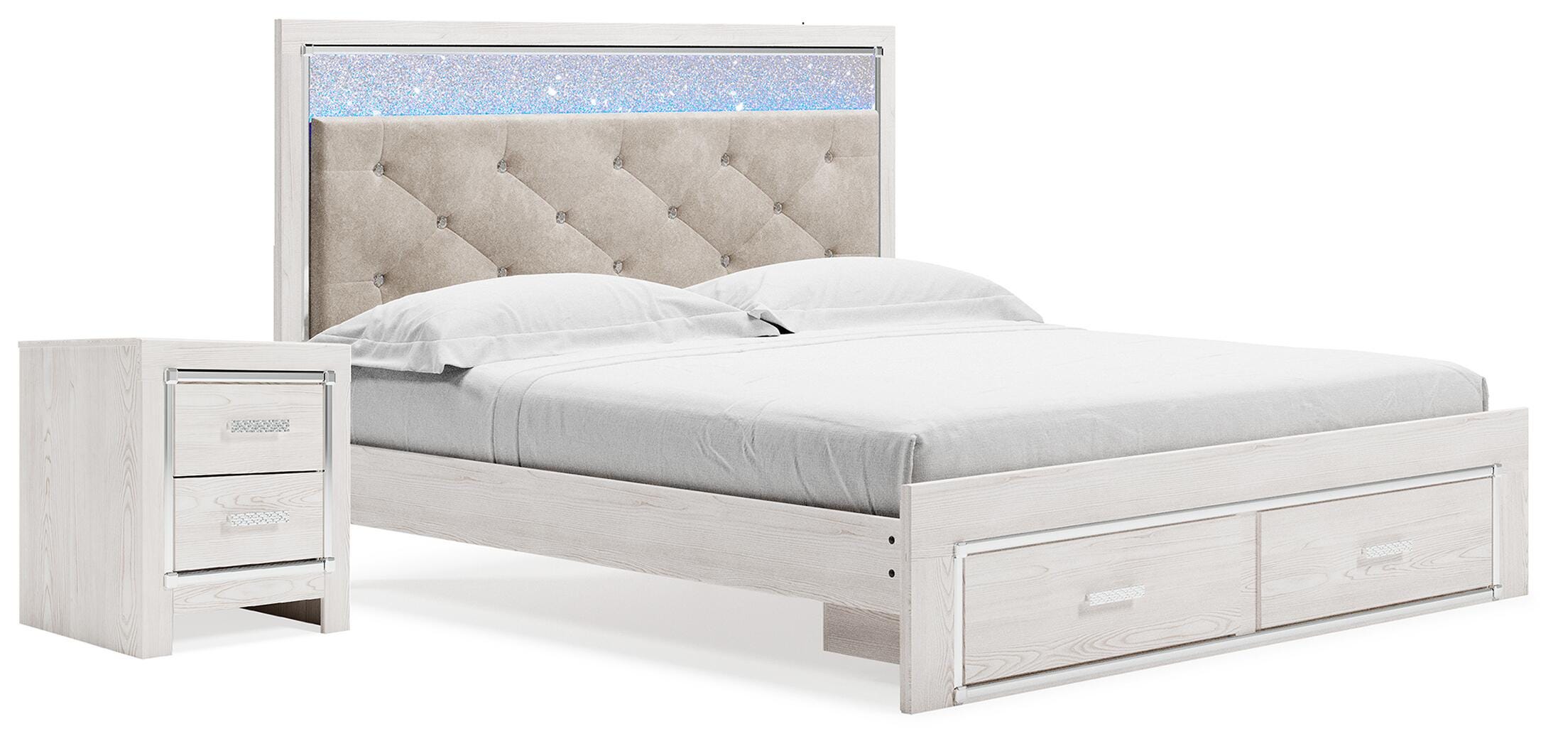 Hoover Furniture Outlet - Ashley Furniture - Altyra King Storage Panel Bed and Nightstand - King Storage Panel Bed and Nightstand - B2640B80