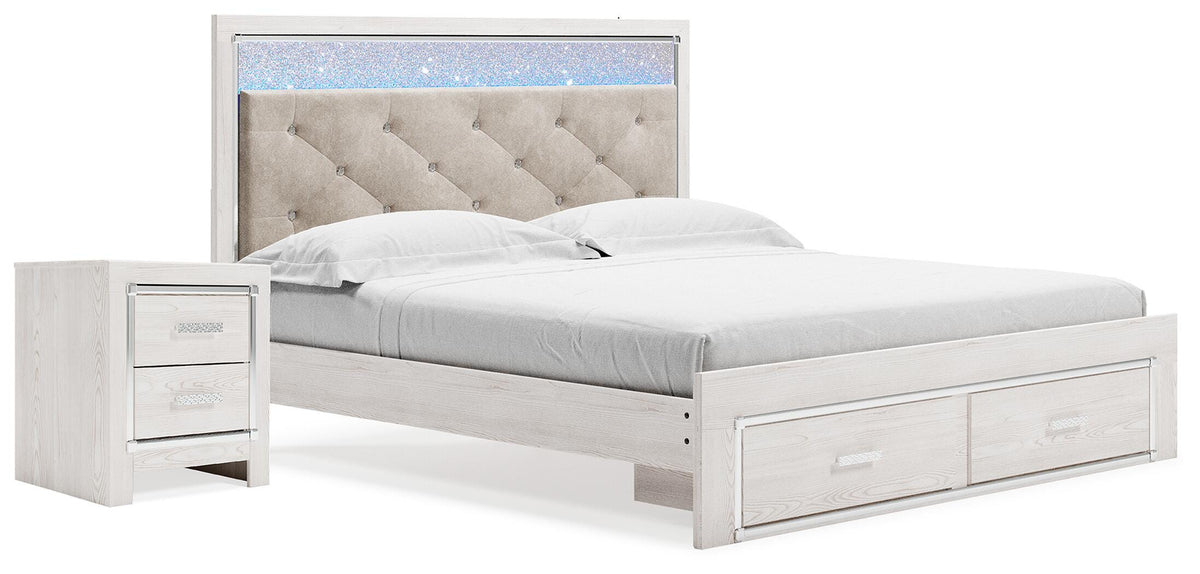Hoover Furniture Outlet - Ashley Furniture - Altyra King Storage Panel Bed and Nightstand - King Storage Panel Bed and Nightstand - B2640B80