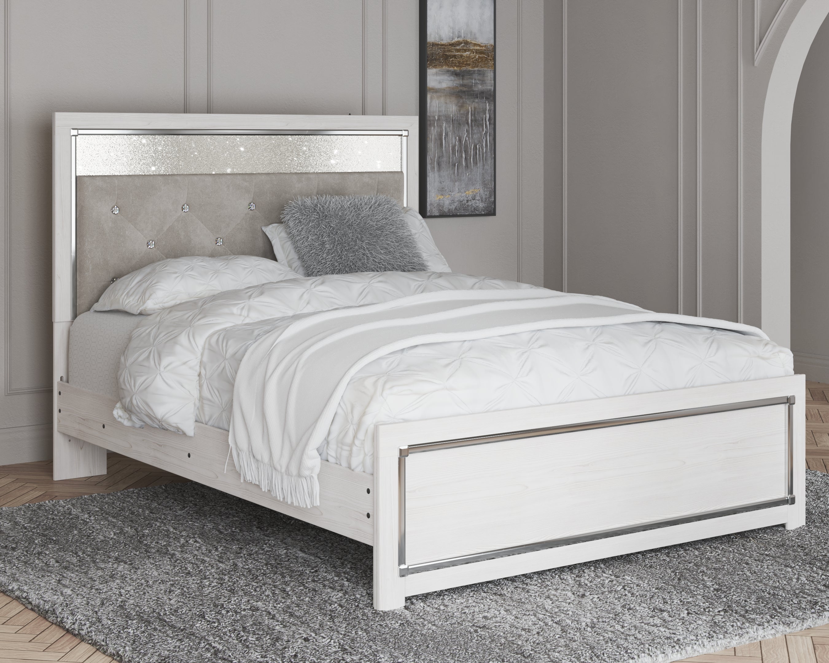 Hoover Furniture Outlet - Ashley Furniture - Altyra Queen Panel Bed - Queen Panel Bed / White - B2640B2