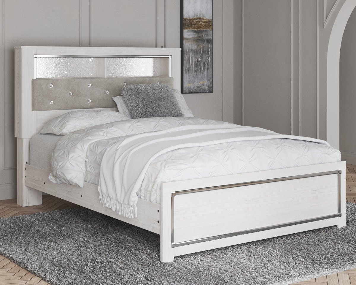 Hoover Furniture Outlet - Ashley Furniture - Altyra Queen Panel Bookcase Bed - Queen Panel Bookcase Bed / White - B2640B4