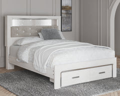 Hoover Furniture Outlet - Ashley Furniture - Altyra Queen Upholstered Bookcase Bed with Storage - Queen Upholstered Bookcase Bed with Storage / White - B2640B19
