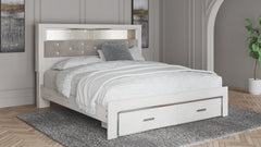 Hoover Furniture Outlet - Ashley Furniture - Altyra King Upholstered Bookcase Bed with Storage - King Upholstered Bookcase Bed with Storage / White - B2640B30