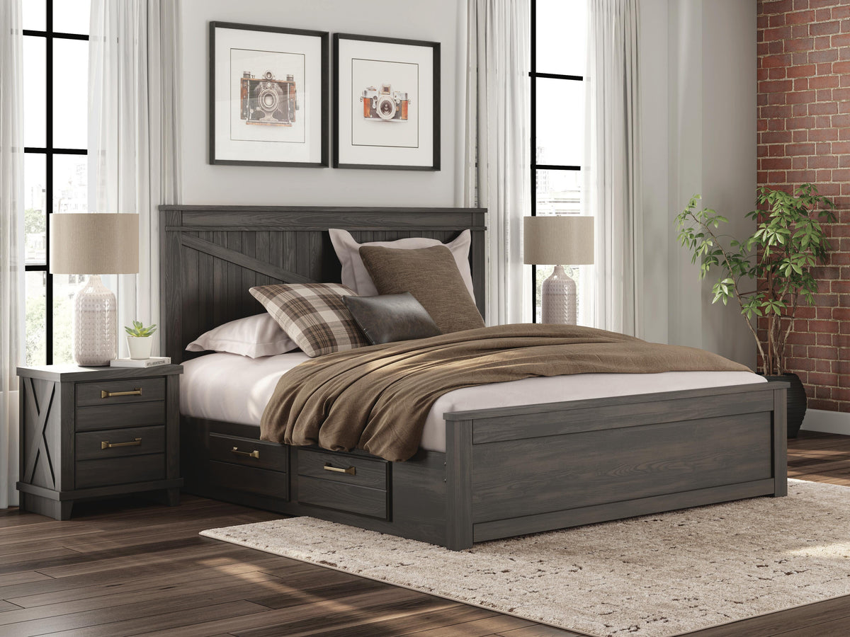 Hoover Furniture Outlet - Ashley Furniture - Vonitta Bay King Panel Bed with Storage - King Panel Bed with Storage - PCB2648B27