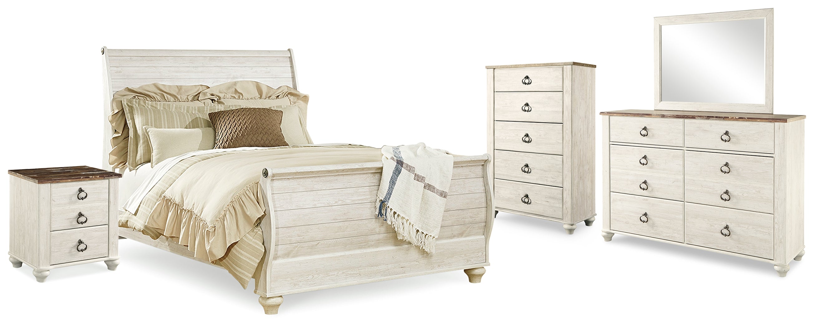 Willowton Queen Sleigh Bed