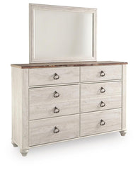 Willowton Twin Panel Bed, Dresser and Mirror
