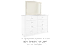 Hoover Furniture Outlet - Ashley Furniture - Willowton Bedroom Mirror - Bedroom Mirror / Whitewash - B267-36