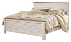 Willowton King Panel Bed, Dresser, Mirror and 2 Nightstands