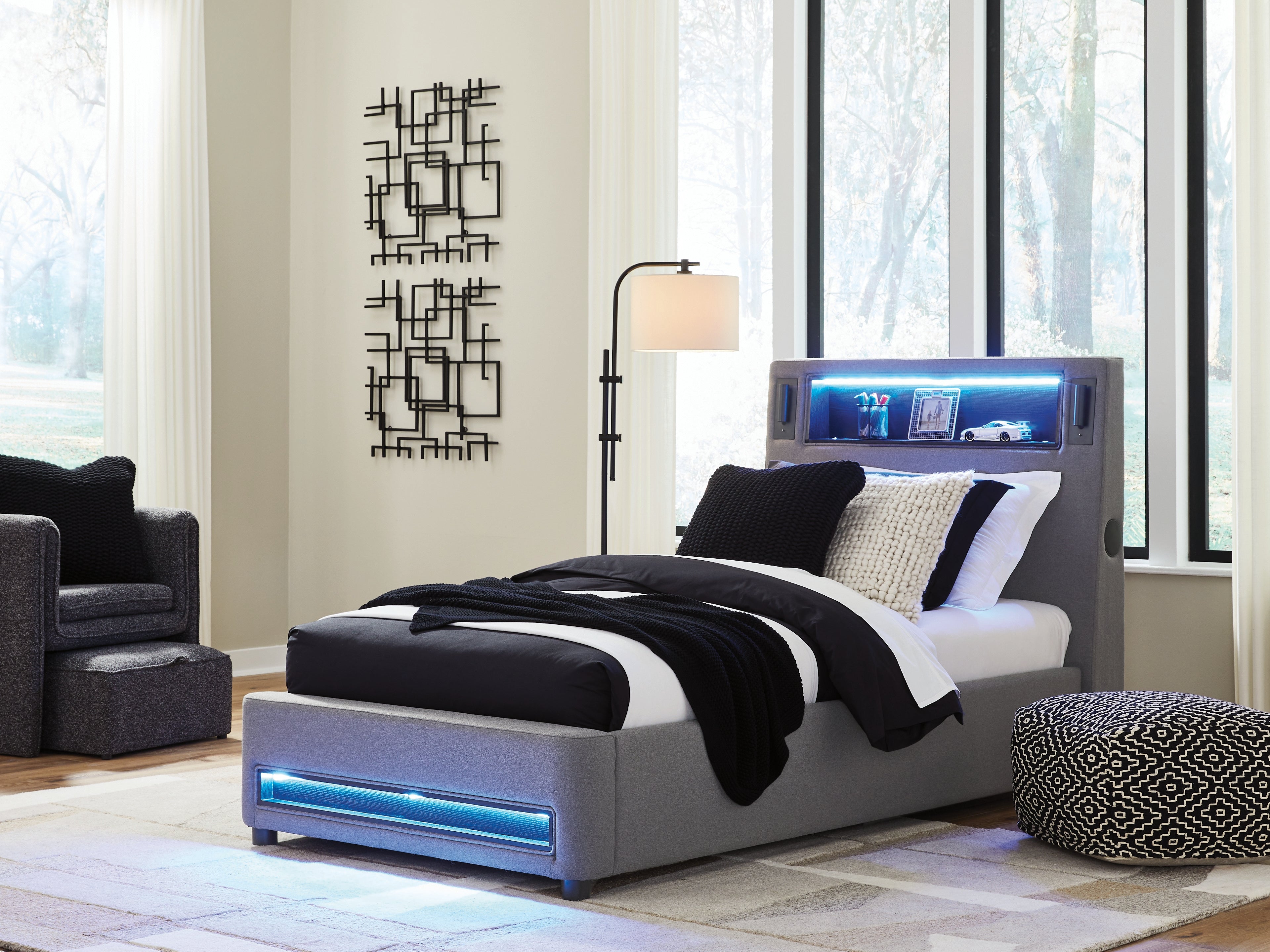 Hoover Furniture Outlet - Ashley Furniture - Verishaw Twin Upholstered Bed - Twin Upholstered Bed - PCB2721B23