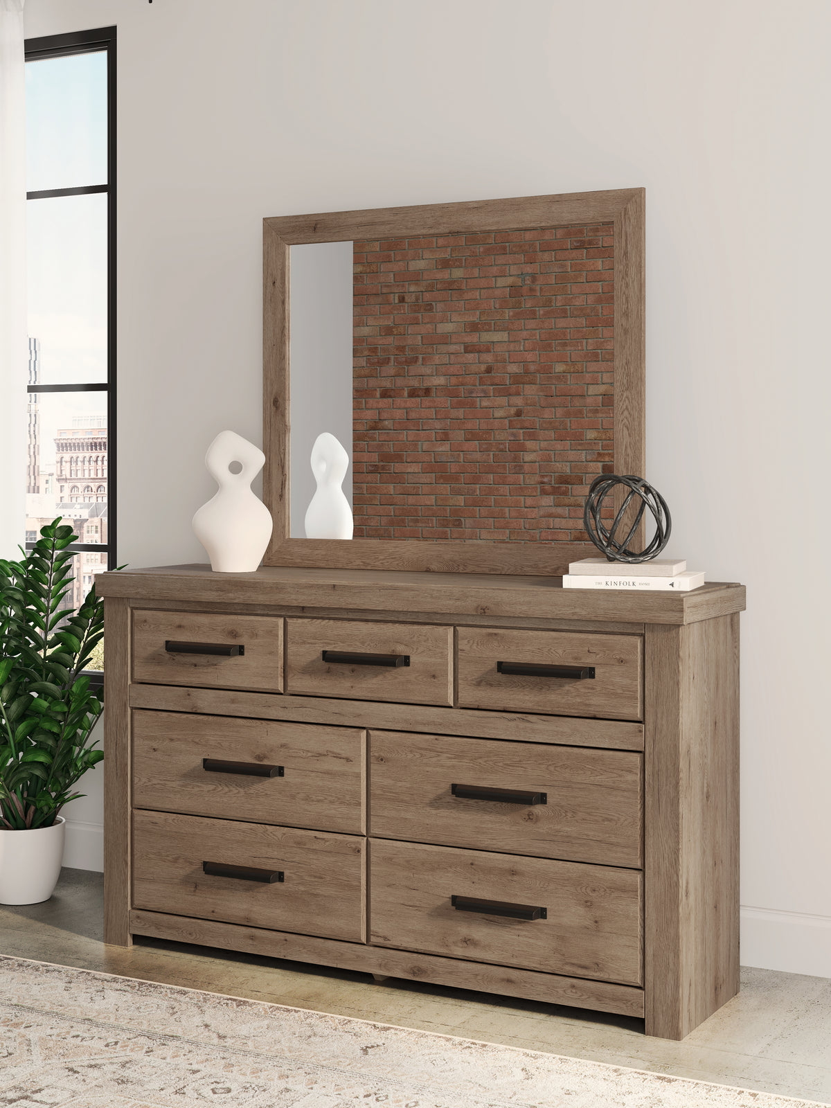 Hoover Furniture Outlet - Ashley Furniture - Oliandon Dresser and Mirror - Dresser and Mirror - PCB2844B1