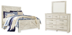 Hoover Furniture Outlet - Ashley Furniture - Bellaby Queen Crossbuck Panel Bed, Dresser and Mirror - Queen Crossbuck Panel Bed, Dresser and Mirror - B331B7