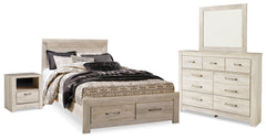 Hoover Furniture Outlet - Ashley Furniture - Bellaby Queen Panel Storage Bed, Dresser, Mirror and Nightstand - Queen Panel Storage Bed, Dresser, Mirror and Nightstand - B331B11