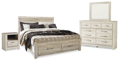 Hoover Furniture Outlet - Ashley Furniture - Bellaby King Panel Storage Bed, Dresser, Mirror and Nightstand - King Panel Storage Bed, Dresser, Mirror and Nightstand - B331B12