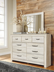 Hoover Furniture Outlet - Ashley Furniture - Bellaby Dresser and Mirror - Dresser and Mirror / Whitewash - B331B1