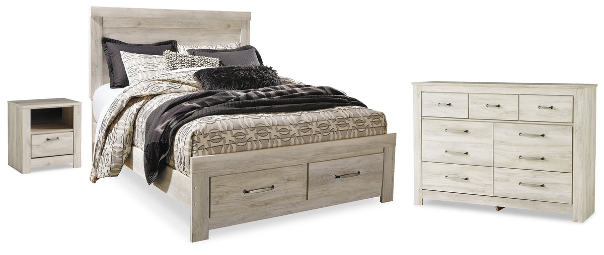 Hoover Furniture Outlet - Ashley Furniture - Bellaby Queen Panel Storage Bed, Dresser and Nightstand - Queen Panel Storage Bed, Dresser and Nightstand - B331B24