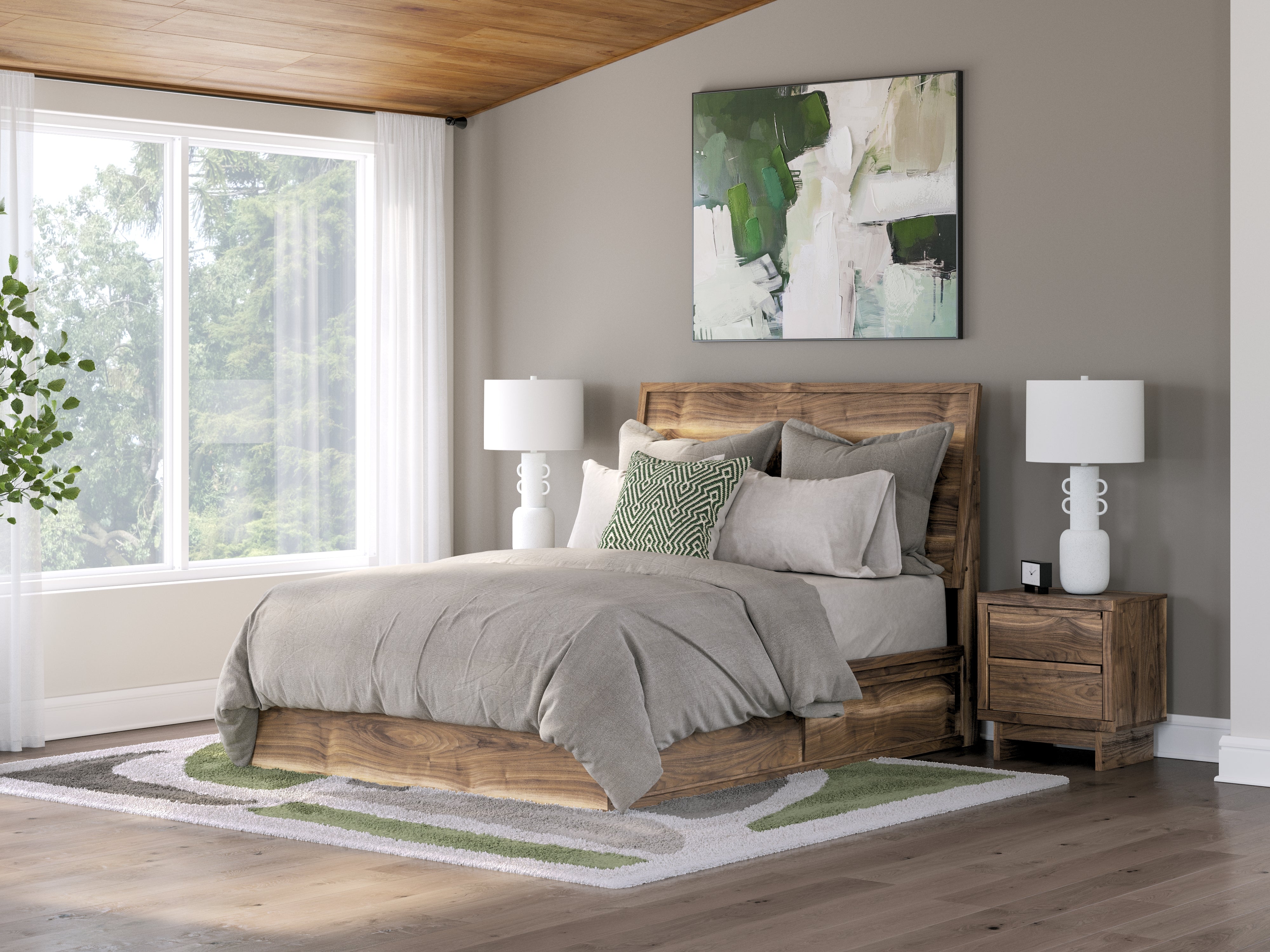 Hoover Furniture Outlet - Ashley Furniture - Chirason Queen Panel Bed with Storage - Queen Panel Bed with Storage - PCB3367B4