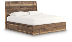 Hoover Furniture Outlet - Ashley Furniture - Chirason King Panel Bed with Storage - King Panel Bed with Storage / Brown - PCB3367B14
