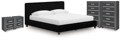 Hoover Furniture Outlet - Ashley Furniture - Zuraleus King Upholstered Bed, 2 Chests and 2 Nightstands - King Upholstered Bed, 2 Chests and 2 Nightstands - PCB3380B24