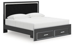Zuraleus King Upholstered Panel Storage Bed