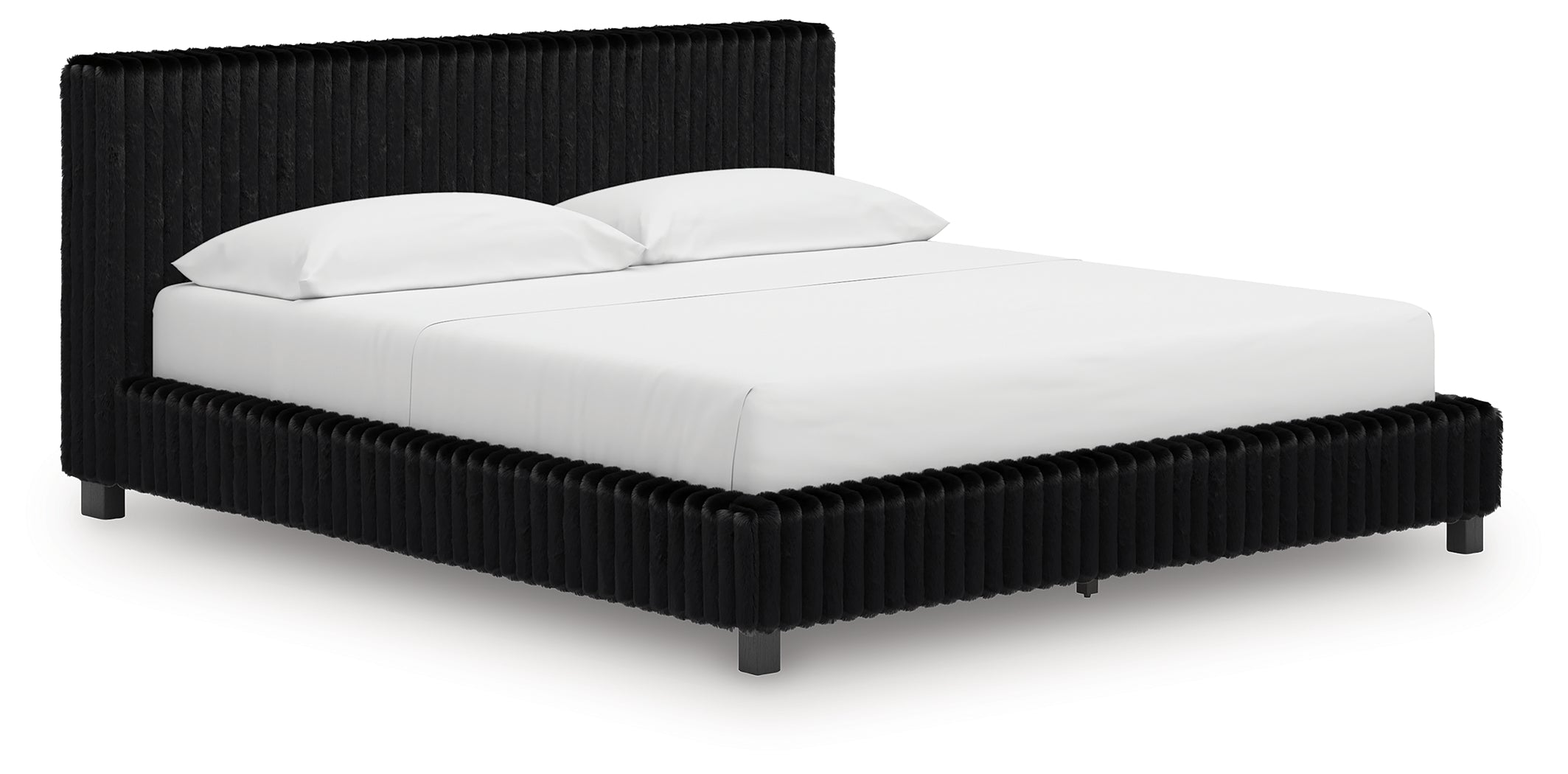 Hoover Furniture Outlet - Ashley Furniture - Zuraleus California King Upholstered Bed - California King Upholstered Bed / Black - PCB3380B14