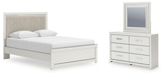 Hoover Furniture Outlet - Ashley Furniture - Zuraleus Queen Upholstered Panel Platform Bed, Dresser and Mirror - Queen Upholstered Panel Platform Bed, Dresser and Mirror - PCB3381B3