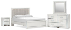 Hoover Furniture Outlet - Ashley Furniture - Zuraleus Queen Upholstered Platform Bed, Dresser, Mirror and Nightstand - Queen Upholstered Platform Bed, Dresser, Mirror and Nightstand - B3381B18