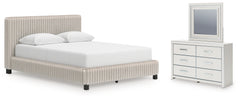 Hoover Furniture Outlet - Ashley Furniture - Zuraleus Queen Upholstered Bed, Dresser and Mirror - Queen Upholstered Bed, Dresser and Mirror - PCB3381B12