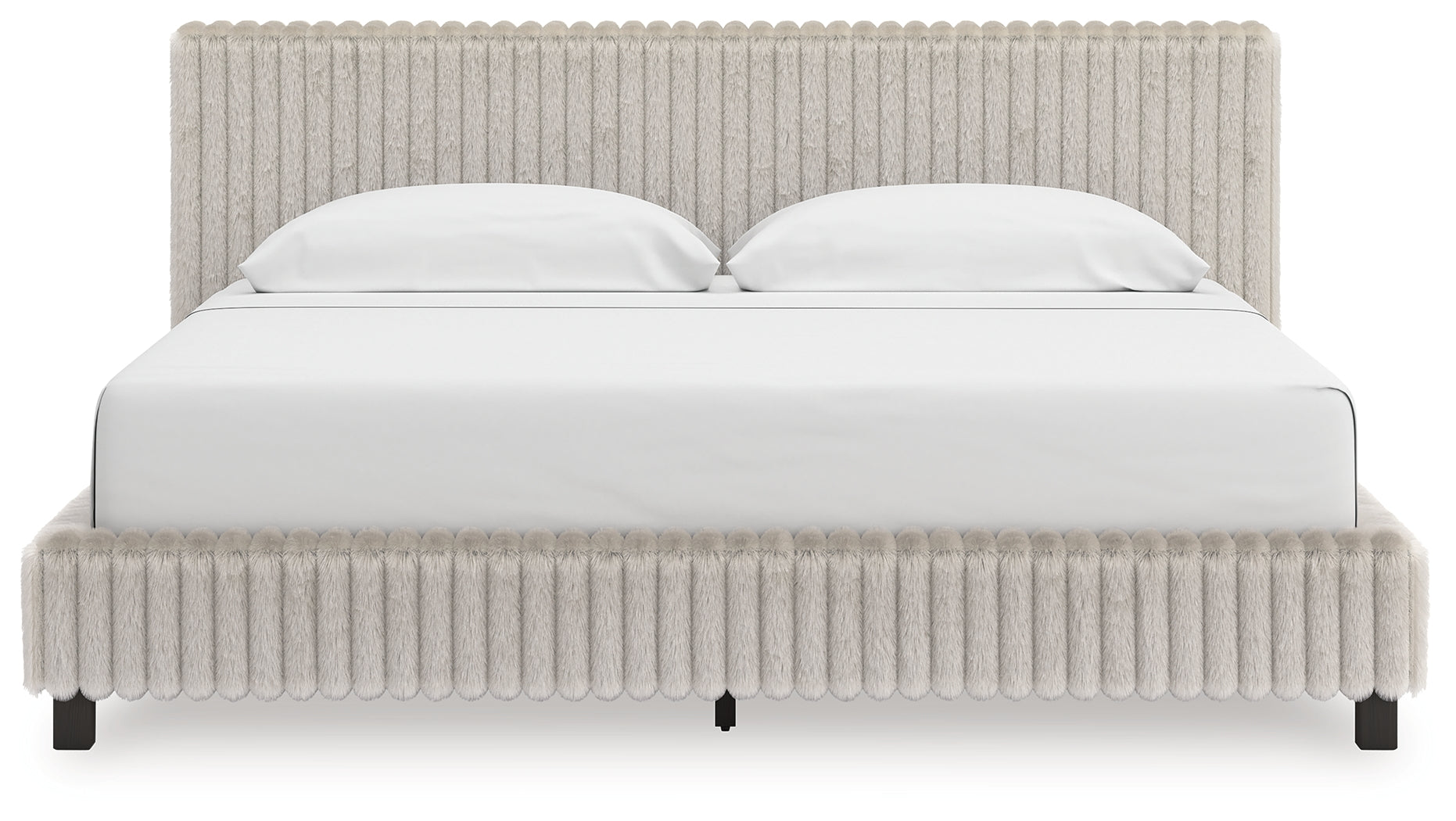 Hoover Furniture Outlet - Ashley Furniture - Zuraleus King Upholstered Bed - King Upholstered Bed / White - PCB3381B13