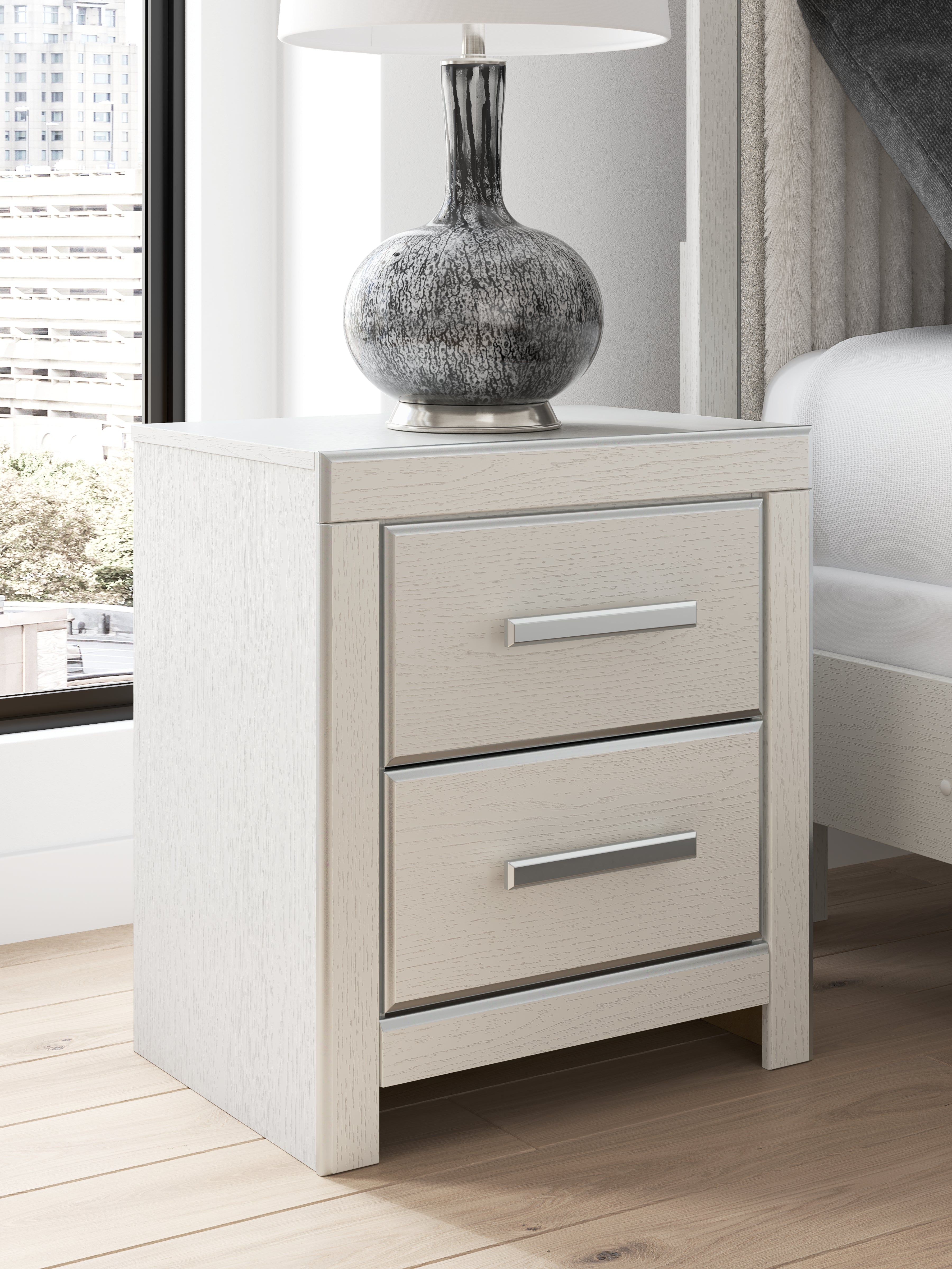Hoover Furniture Outlet - Ashley Furniture - Zuraleus Nightstand - Two Drawer Night Stand / White - PCB3381-92