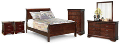 Hoover Furniture Outlet - Ashley Furniture - Alisdair Full Sleigh Bed, Dresser, Mirror, Chest and 2 Nightstands - Full Sleigh Bed, Dresser, Mirror, Chest and 2 Nightstands - B376B37