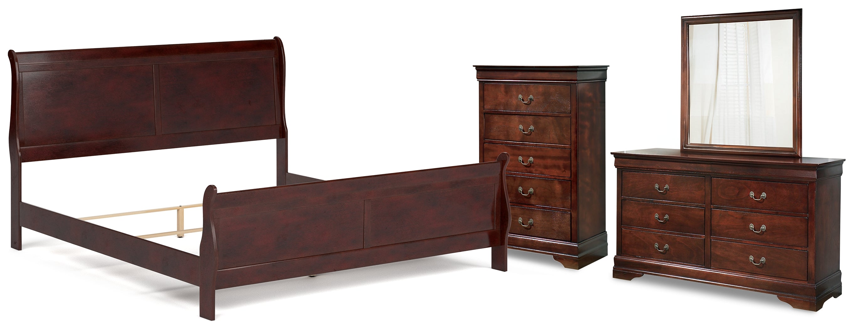 Hoover Furniture Outlet - Ashley Furniture - Alisdair King Sleigh Bed, Dresser, Mirror and Chest - King Sleigh Bed, Dresser, Mirror and Chest - B376B26