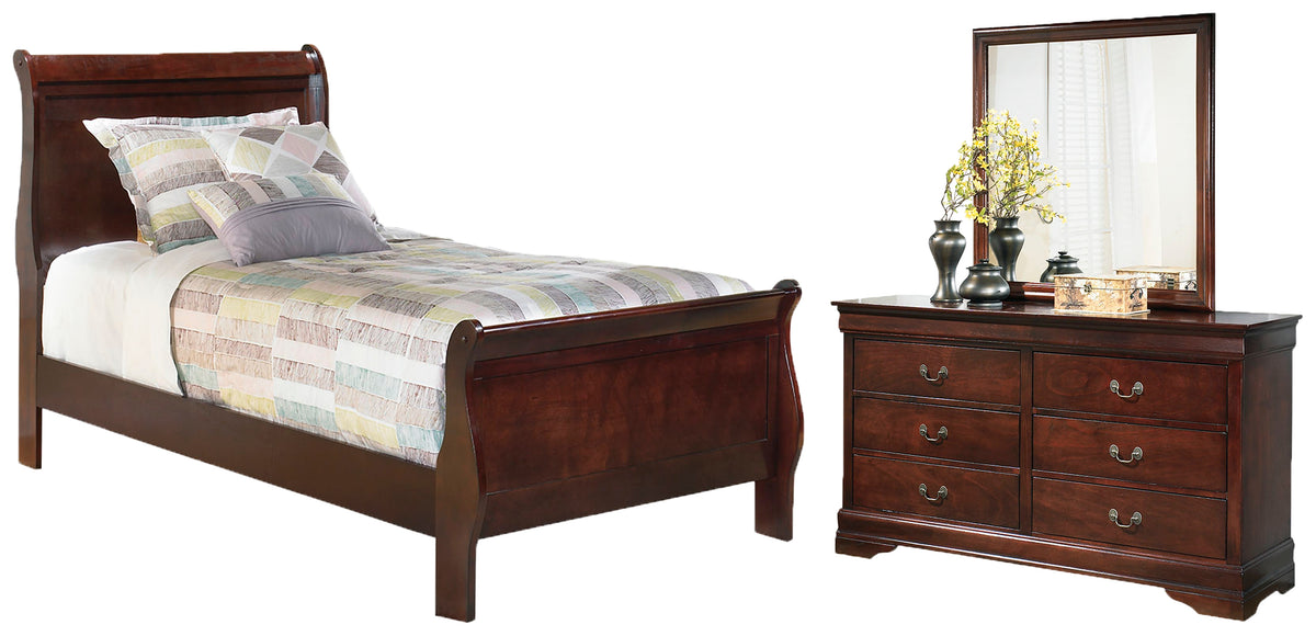 Hoover Furniture Outlet - Ashley Furniture - Alisdair Twin Sleigh Bed, Dresser and Mirror - Twin Sleigh Bed, Dresser and Mirror - B376B6
