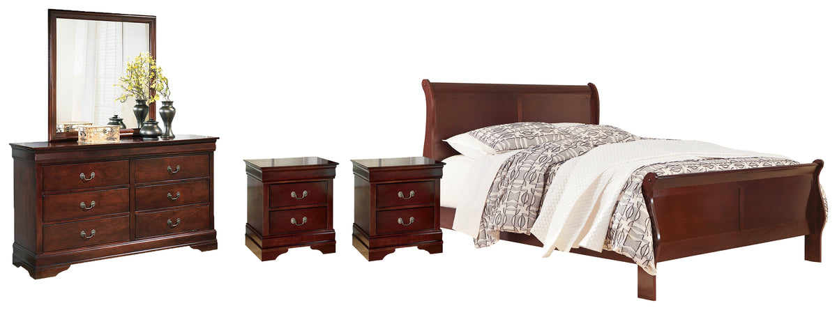 Hoover Furniture Outlet - Ashley Furniture - Alisdair Queen Sleigh Bed, Dresser, Mirror, Chest and 2 Nightstands - Queen Sleigh Bed, Dresser, Mirror, Chest and 2 Nightstands - B376B23