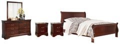 Hoover Furniture Outlet - Ashley Furniture - Alisdair Queen Sleigh Bed, Dresser, Mirror, Chest and 2 Nightstands - Queen Sleigh Bed, Dresser, Mirror, Chest and 2 Nightstands - B376B23