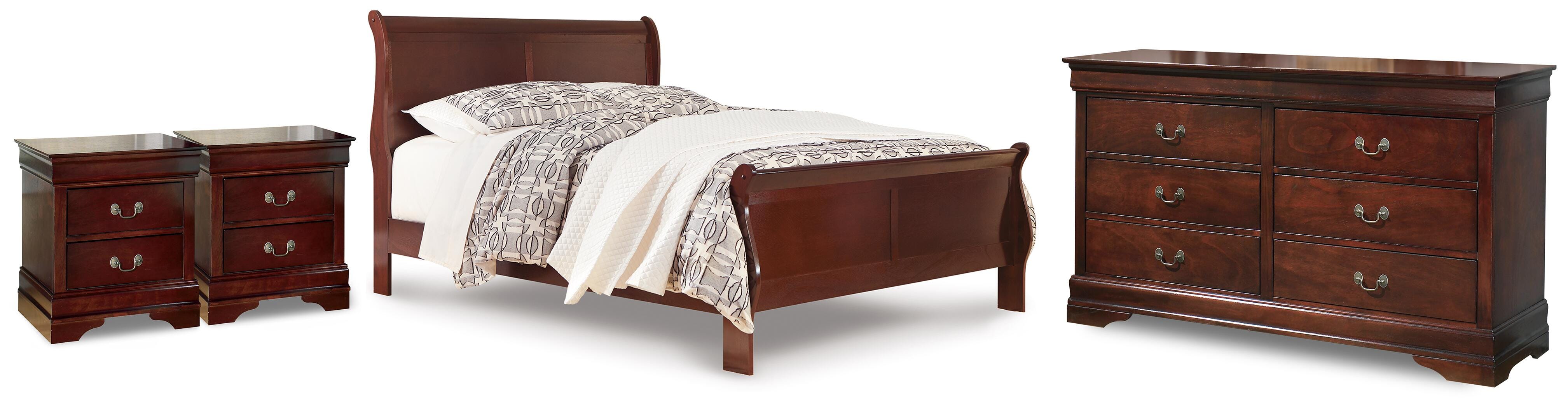 Hoover Furniture Outlet - Ashley Furniture - Alisdair Queen Sleigh Bed, Dresser and 2 Nightstands - Queen Sleigh Bed, Dresser and 2 Nightstands - B376B42
