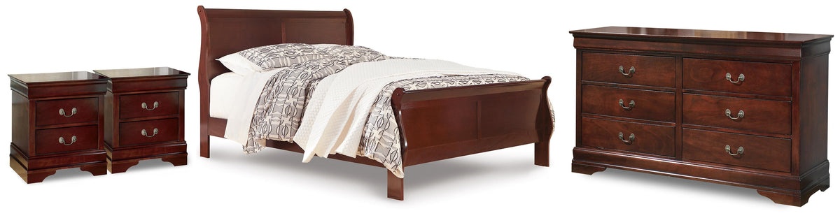 Hoover Furniture Outlet - Ashley Furniture - Alisdair Queen Sleigh Bed, Dresser and 2 Nightstands - Queen Sleigh Bed, Dresser and 2 Nightstands - B376B42