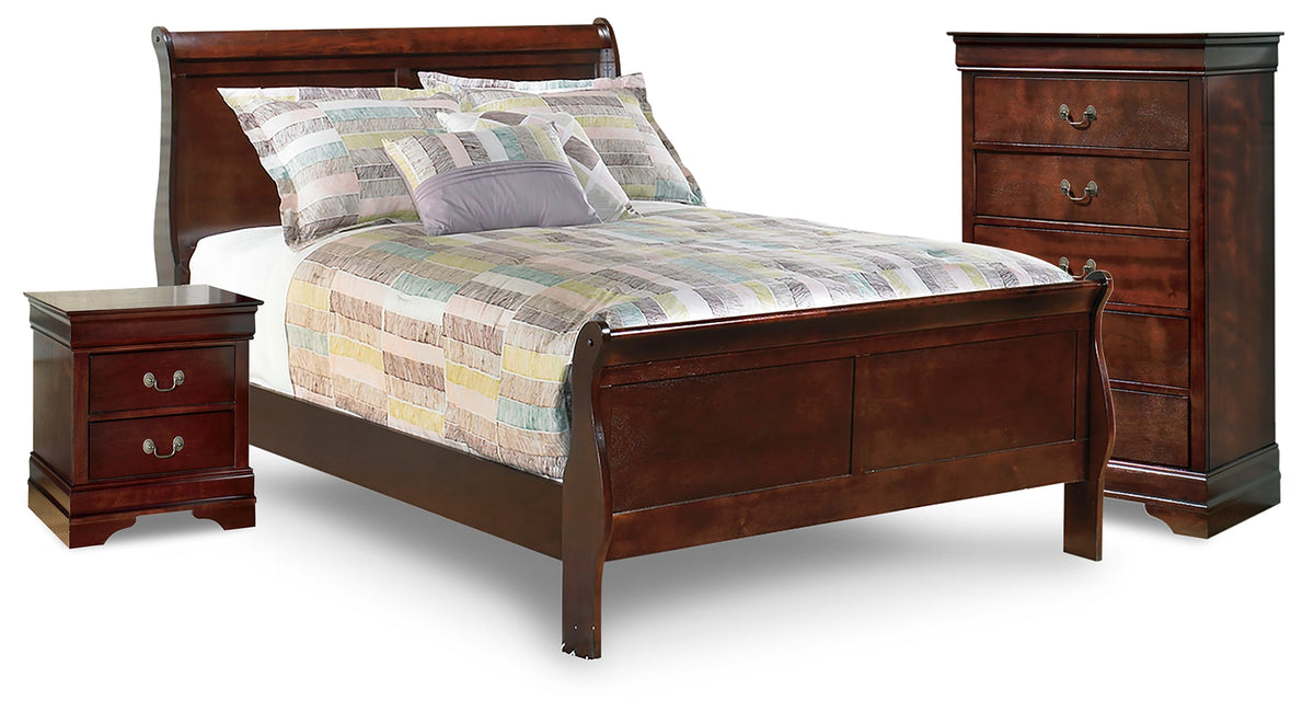 Hoover Furniture Outlet - Ashley Furniture - Alisdair Full Sleigh Bed, Chest and Nightstand - Full Sleigh Bed, Chest and Nightstand - B376B27
