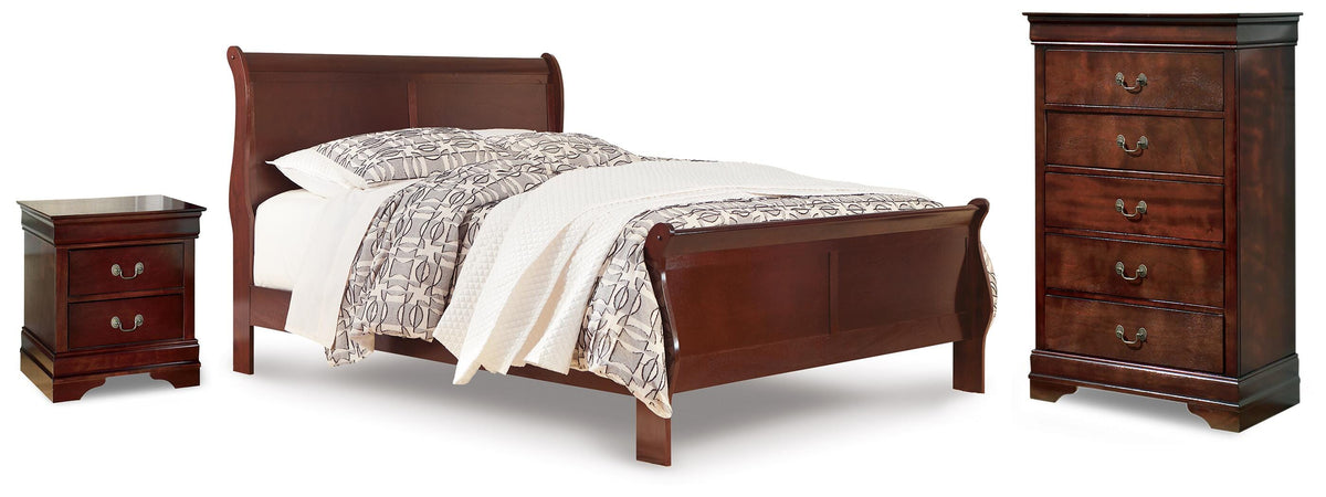 Hoover Furniture Outlet - Ashley Furniture - Alisdair Queen Sleigh Bed, Chest and Nightstand - Queen Sleigh Bed, Chest and Nightstand - B376B40
