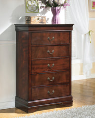 Hoover Furniture Outlet - Ashley Furniture - Alisdair Chest of Drawers - Chest / Reddish Brown - B376-46