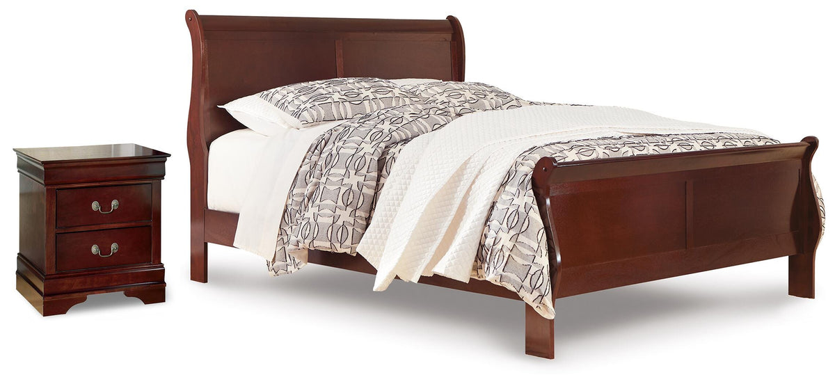 Hoover Furniture Outlet - Ashley Furniture - Alisdair Queen Sleigh Bed and Nightstand - Queen Sleigh Bed and Nightstand - B376B41